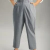 Plain Heather Texture Elastic Waist Pocket Pants 1 Plain Heather Texture Elastic Waist Pocket Pants -Bloomchic Shop 213453299 zm