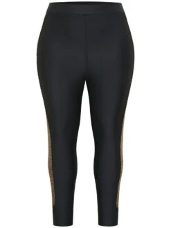 Glitter Patchwork Cut Out High Rise Leggings -Bloomchic Shop 21407183 cx