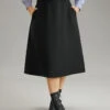 Plain Pocket Elastic Waist A-line Skirt 2 Plain Pocket Elastic Waist A-line Skirt -Bloomchic Shop 217832646 rd