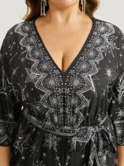 Halloween Star Print Belted V Neck Jumpsuit 14 Halloween Star Print Belted V Neck Jumpsuit -Bloomchic Shop 218935125 ot