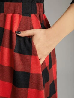 Plaid Pocket Boat Neck Patchwork Dress 15 Plaid Pocket Boat Neck Patchwork Dress -Bloomchic Shop 219922633 kd