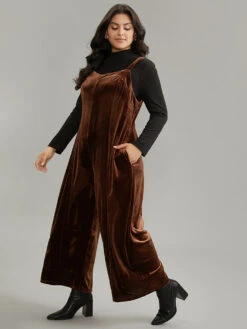 Plain Velvet Spaghetti Strap Pocket Jumpsuit 9 Plain Velvet Spaghetti Strap Pocket Jumpsuit -Bloomchic Shop 220391443 gf c7f99be3 c96f 468c 8aa5 e8f1fb076507