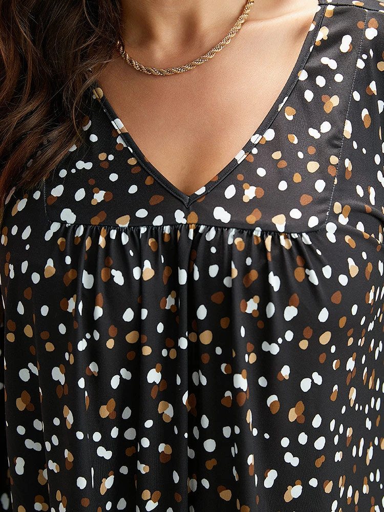 Allover Print Guipure Lace Plicated Detail T-shirt 9 Allover Print Guipure Lace Plicated Detail T-shirt - Image 7