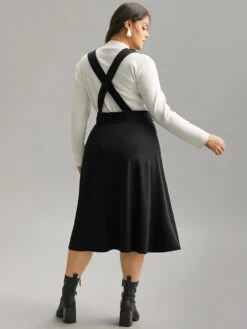 Plain Buckle Detail Surplice Neck Tank Dress -Bloomchic Shop 224159180 hv