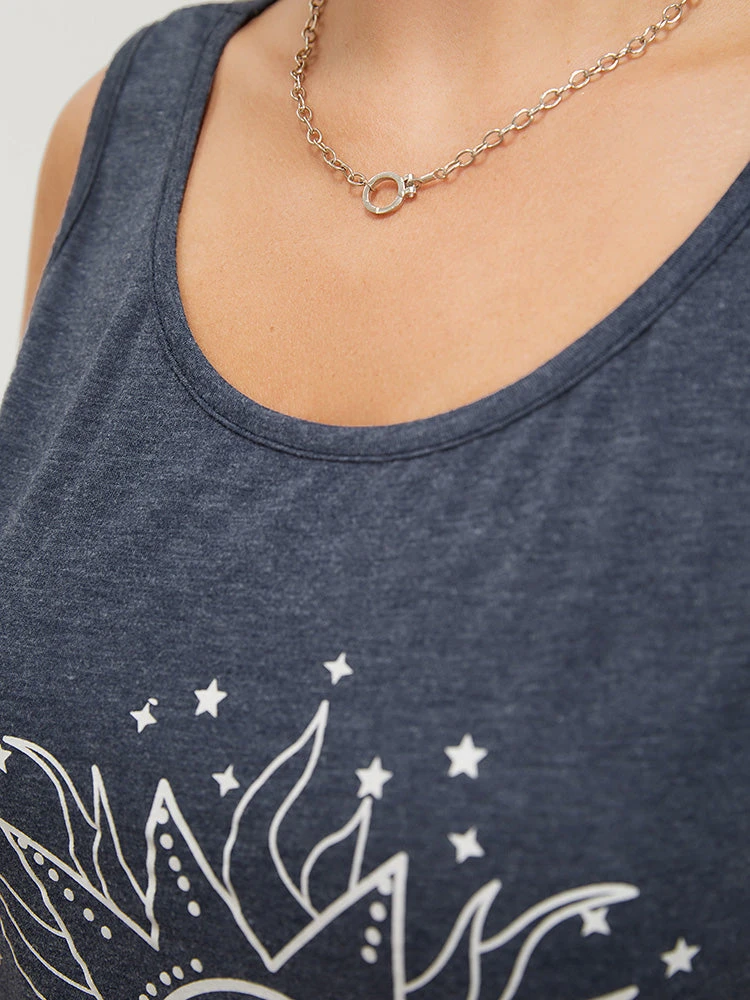 Sun Print High Low Hem Tank Top 10 Sun Print High Low Hem Tank Top - Image 8