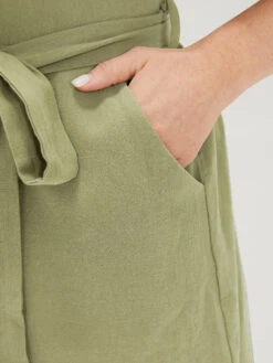 Plain Pocket Belted Button Through Jumpsuit -Bloomchic Shop 224886959 ye