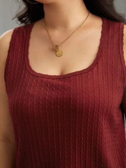 Plain Texture Square Neck Tank Top -Bloomchic Shop 229319761 fn b1da924e cd85 44b6 b596 589087390a1d