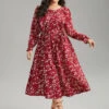 Ditsy Floral Belted Ruffle Sleeve Dress 2 Ditsy Floral Belted Ruffle Sleeve Dress -Bloomchic Shop 230322668 qm
