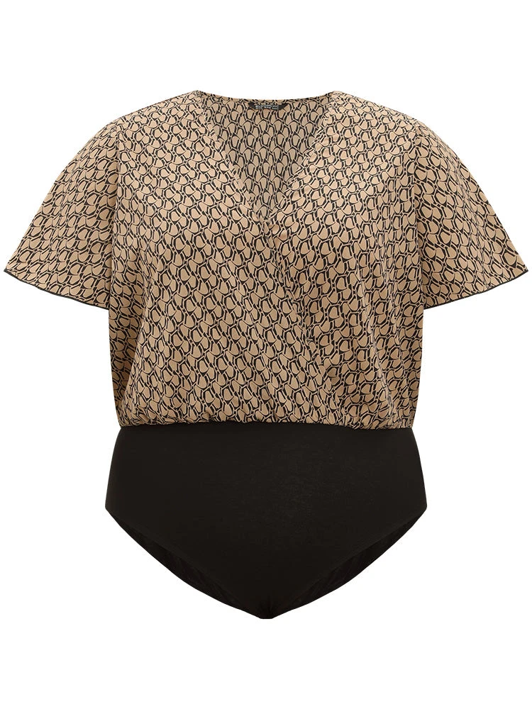 Graphic Print Surplice Neck Ruffle Sleeve Bodysuit 11 Graphic Print Surplice Neck Ruffle Sleeve Bodysuit - Image 9