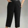Static-Free PU Leather Buckle Detail Pants -Bloomchic Shop 231048813 ex