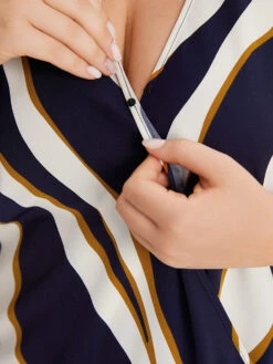 Water Ripple Surplice Neck Dolman Sleeve Bodysuit -Bloomchic Shop 236086977 py