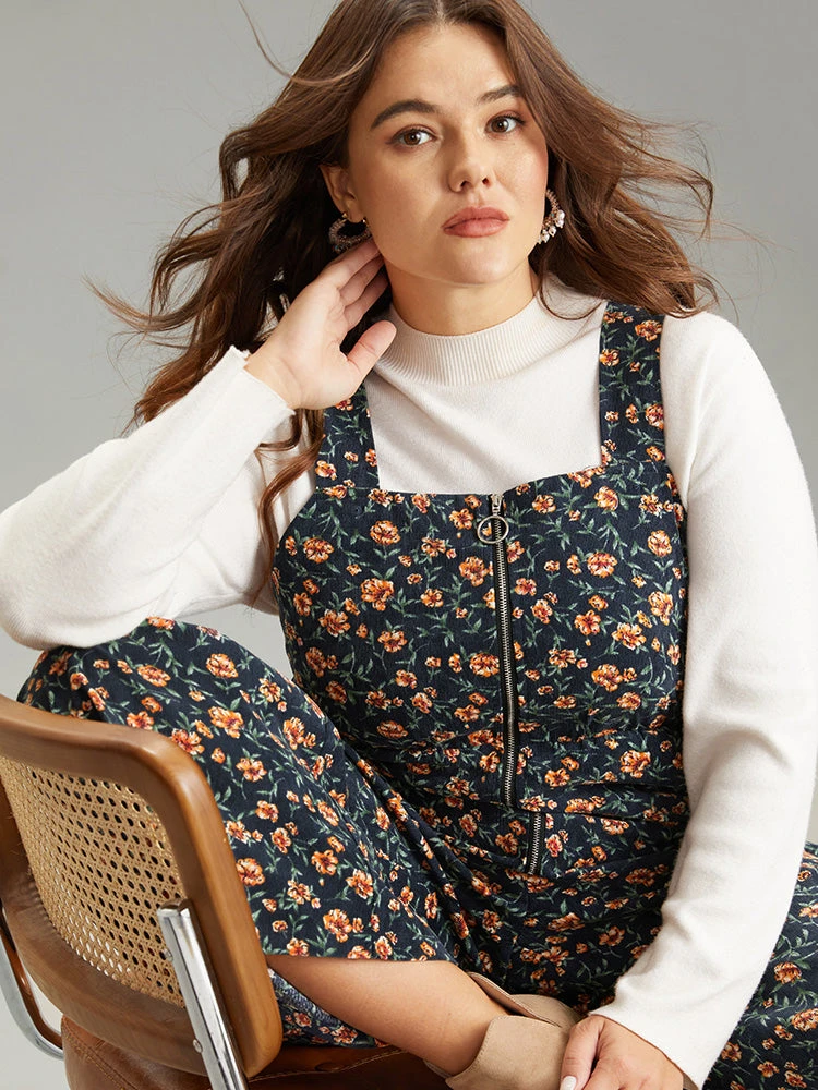 Ditsy Floral O Ring Zipper Corduroy Jumpsuit 7 Ditsy Floral O Ring Zipper Corduroy Jumpsuit - Image 5