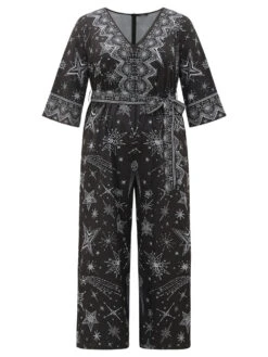 Halloween Star Print Belted V Neck Jumpsuit 17 Halloween Star Print Belted V Neck Jumpsuit -Bloomchic Shop 238723872 vs