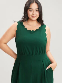 Solid Sleeveless Pocket Scalloped Trim Jumpsuit 17 Solid Sleeveless Pocket Scalloped Trim Jumpsuit -Bloomchic Shop 239205241 ot 1dd4cbe6 d327 41ef a9ee dfaa858f9880