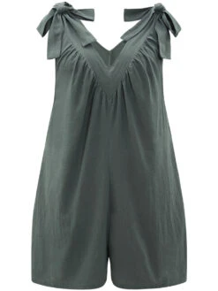 Plain Bowknot Gathered Pocket Overall Jumpsuit 17 Plain Bowknot Gathered Pocket Overall Jumpsuit -Bloomchic Shop 241288271 vr