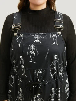 Halloween Skull Print Pocket Ties Cami Jumpsuit -Bloomchic Shop 241555974 rk