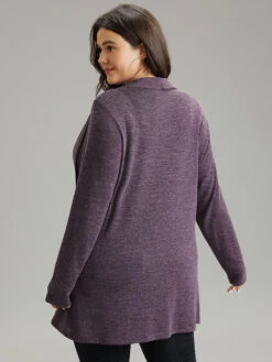Plain Heather Cowl Neck Button Detail Sweatshirt -Bloomchic Shop 242304514 os 54b6db85 7a88 4ce3 859d 4c4bdef5ee0f