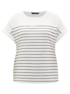 Striped Patchwork Roll Batwing Sleeve Blouse 19 Striped Patchwork Roll Batwing Sleeve Blouse -Bloomchic Shop 242895618 af