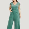 Plain Patched Pocket Zipper Drawstring Shoulder Jumpsuit -Bloomchic Shop 244125568 th