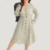Gingham Button Through Arc Hem Dress -Bloomchic Shop 24844496 vr f2ed111d 5909 44ed 9e9f 51db3bc5aa90