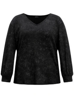 Waffle Knit Heather V Neck T-shirt 17 Waffle Knit Heather V Neck T-shirt -Bloomchic Shop 249904131 od