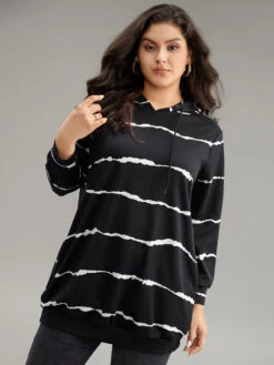 Striped Pocket Hooded Drawstring Sweatshirt 14 Striped Pocket Hooded Drawstring Sweatshirt -Bloomchic Shop 250378266 ow