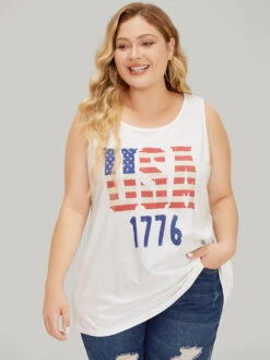 Letter Print Graphic Tank Top -Bloomchic Shop 250840888 cw