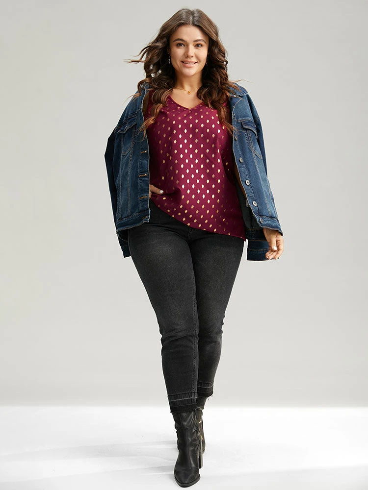 Glitter Polka Dot V Neck Tank Top 6 Glitter Polka Dot V Neck Tank Top - Image 4