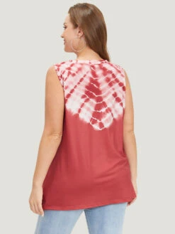 Tie Dye Contrast V Neck Tank Top 11 Tie Dye Contrast V Neck Tank Top -Bloomchic Shop 252849762 vd