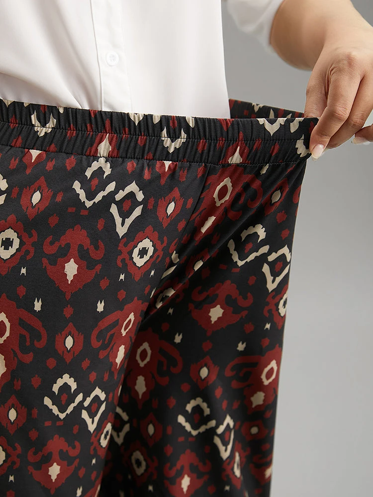 Moroccan Print Elastic Waist Wide Leg Pants 8 Moroccan Print Elastic Waist Wide Leg Pants - Image 6