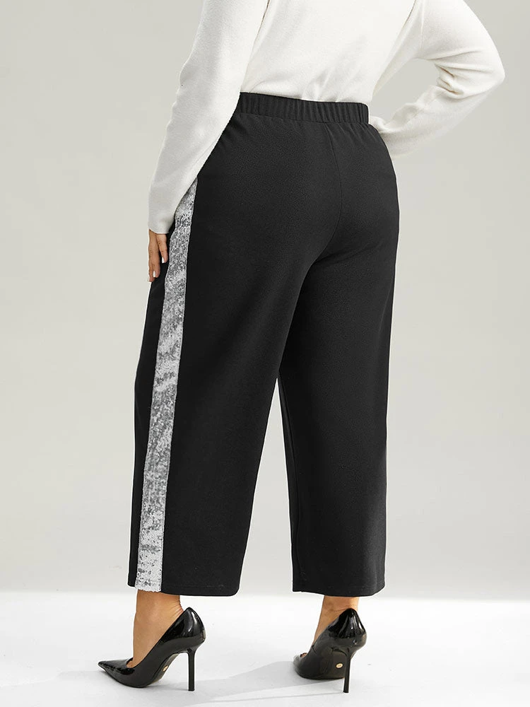 Sequin Patchwork Pocket Wide Leg Pants 4 Sequin Patchwork Pocket Wide Leg Pants - Image 2