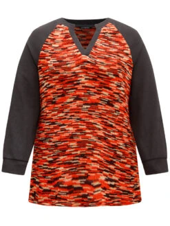 Contrast Heather Waffle Knit Raglan Sleeve Sweatshirt 11 Contrast Heather Waffle Knit Raglan Sleeve Sweatshirt -Bloomchic Shop 262501634 sl