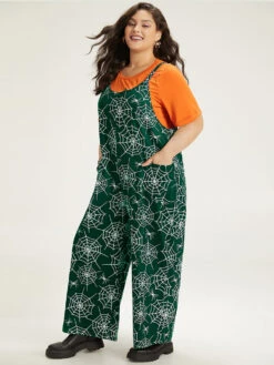 Halloween Spider Web Print Pocket Overall Cami Jumpsuit -Bloomchic Shop 262660166 yf 9b97514c 09ed 4dc6 904e 9fcc4d2be48b