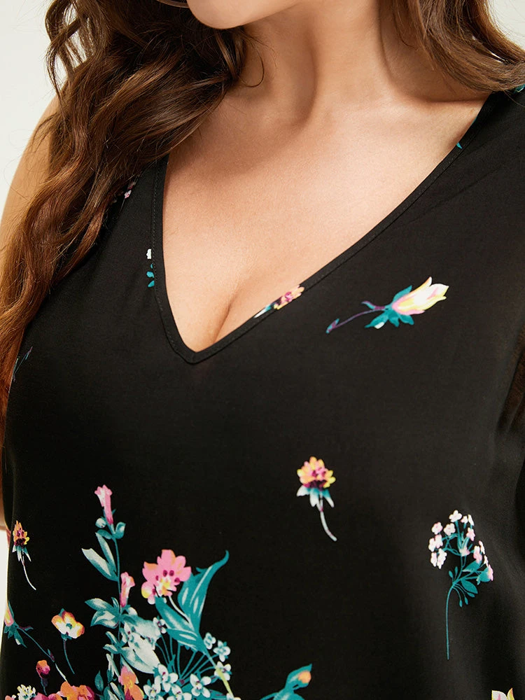 Floral Print V Neck Sleeveless Tank Top 8 Floral Print V Neck Sleeveless Tank Top - Image 6