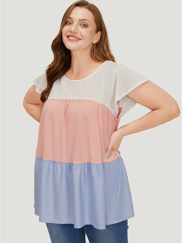 Color Block Contrast Cap Sleeve Tank Top 6 Color Block Contrast Cap Sleeve Tank Top - Image 4