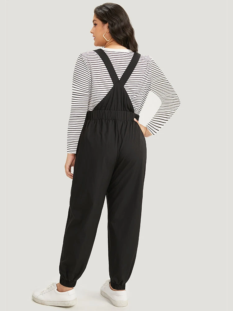 Solid Pocket Back Crisscross Elastic Waist Jumpsuit 5 Solid Pocket Back Crisscross Elastic Waist Jumpsuit - Image 3