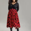 Plaid Ruched Drawstring Asymmetrical Hem Dress -Bloomchic Shop 269095090 cd