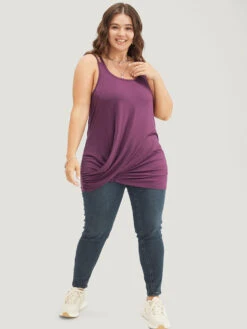 Solid Twist Hem Cami Top -Bloomchic Shop 270532079 sl daa2bd2b 36aa 4b60 90eb b55c86a1fd3b