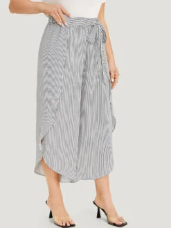 Striped Print Belted Wrap Hem Loose Pants 19 Striped Print Belted Wrap Hem Loose Pants -Bloomchic Shop 277096665 oz 3402f15c 842b 40e1 a2bf e281ab3aade0