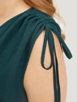 Plain Pocket Drawstring Surplice Neck Tank Jumpsuit -Bloomchic Shop 277137585 vm