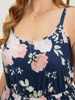 Floral Print Pocket Scoop Neck Cami Jumpsuit -Bloomchic Shop 282589379 kh