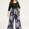 Floral Patchwork Belted Jumpsuit -Bloomchic Shop 284884208 wc 4f1975ca ced8 41b2 bb78 c47bee814a53