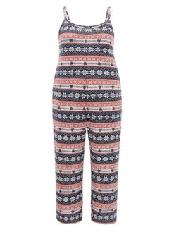 Snowflake Graphic Pocket Overall Cami Jumpsuit -Bloomchic Shop 286695107 ot