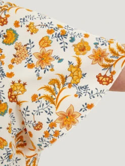 Plants Print Patchwork Surplice Neck Bodysuit -Bloomchic Shop 294336471 zg