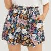 Tropical Print Paperbag Waist Pocket Belt Shorts 1 Tropical Print Paperbag Waist Pocket Belt Shorts -Bloomchic Shop 296507078 ax