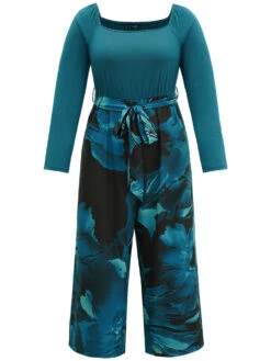 Floral Square Neck Gathered Belted Jumpsuit 21 Floral Square Neck Gathered Belted Jumpsuit -Bloomchic Shop 298890527 hf cf80b16a 8e0d 4253 9983 26a55a76f413
