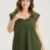 Solid Scalloped Trim Contrast Lace Tank Top -Bloomchic Shop 299094836 ow