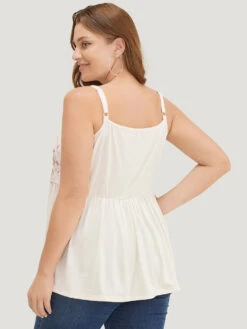 Floral Embroidered Ruffle Hem Cami Top -Bloomchic Shop 299929157 hu bf0355de 690f 4906 9832 1962d1f843b2