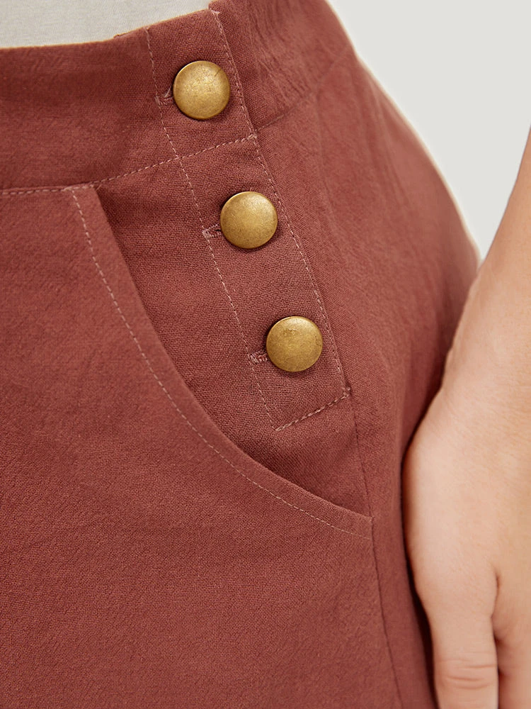 Plain Pocket Button Side Overall Jumpsuit 11 Plain Pocket Button Side Overall Jumpsuit - Image 9