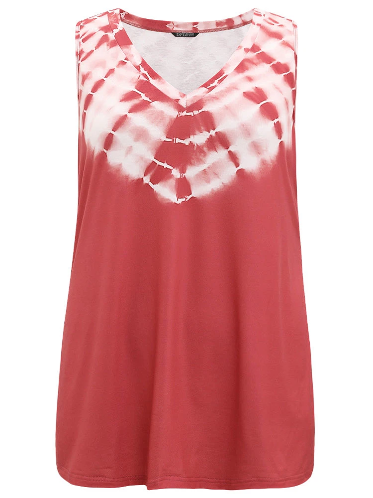 Tie Dye Contrast V Neck Tank Top 9 Tie Dye Contrast V Neck Tank Top - Image 7